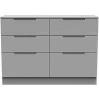 Welcome Furniture Ready Assembled Milan 6 Drawer Midi Chest In Dusk Grey
