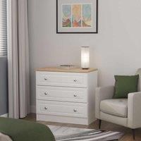Welcome Furniture Ready Assembled Norfolk 3 Drawer Chest In White Ash & Bardolino Oak