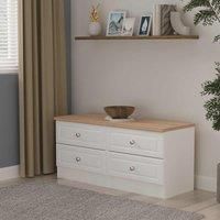 Welcome Furniture Ready Assembled Norfolk 4 Drawer Bed Box In White Ash & Bardolino Oak