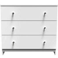 Welcome Furniture Ready Assembled Yarmouth 3 Drawer Chest In White Gloss & White