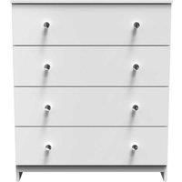Welcome Furniture Ready Assembled Yarmouth 4 Drawer Chest In White & White, White