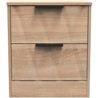 Welcome Furniture Ready Assembled Las Vegas 2 Drawer Bedside Cabinet In Bardolino Oak