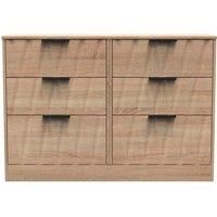 Welcome Furniture Ready Assembled Las Vegas 6 Drawer Midi Chest In Bardolino Oak