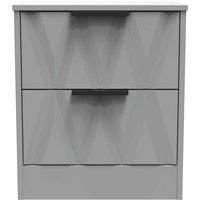 Welcome Furniture Ready Assembled Las Vegas 2 Drawer Bedside Cabinet In Dusk Grey