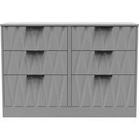 Welcome Furniture Ready Assembled Las Vegas 6 Drawer Midi Chest In Dusk Grey