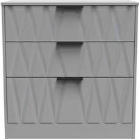 Welcome Furniture Ready Assembled Las Vegas 3 Drawer Deep Chest In Dusk Grey