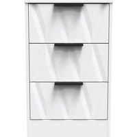 Welcome Furniture Ready Assembled Las Vegas 3 Drawer Bedside Cabinet In White Matt