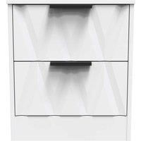 Welcome Furniture Ready Assembled Las Vegas 2 Drawer Bedside Cabinet In White Matt