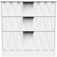 Welcome Furniture Ready Assembled Las Vegas 3 Drawer Deep Chest In White Matt