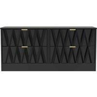 Welcome Furniture Ready Assembled Las Vegas 4 Drawer Bed Box In Deep Black & Black Matt