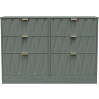 Welcome Furniture Ready Assembled Las Vegas 6 Drawer Midi Chest In Reed Green
