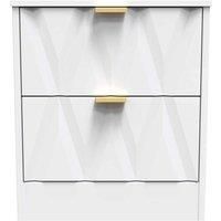 Welcome Furniture Ready Assembled Las Vegas 2 Drawer Bedside Cabinet In White Matt