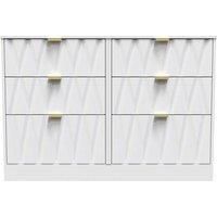 Welcome Furniture Ready Assembled Las Vegas 6 Drawer Midi Chest In White Matt