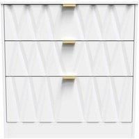 Welcome Furniture Ready Assembled Las Vegas 3 Drawer Deep Chest In White Matt