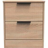 Welcome Furniture Ready Assembled Nashville 2 Drawer Bedside Cabinet In Bardolino Oak