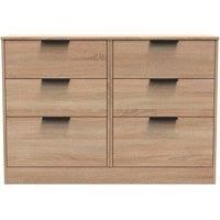Welcome Furniture Ready Assembled Nashville 6 Drawer Midi Chest In Bardolino Oak, Brown