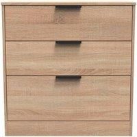 Welcome Furniture Ready Assembled Nashville 3 Drawer Deep Chest In Bardolino Oak
