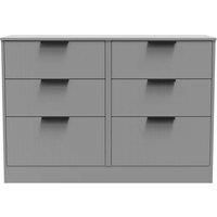 Welcome Furniture Ready Assembled Nashville 6 Drawer Midi Chest In Dusk Grey