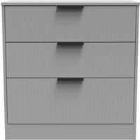 Welcome Furniture Ready Assembled Nashville 3 Drawer Deep Chest In Dusk Grey