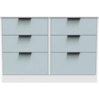 Welcome Furniture Ready Assembled Nashville 6 Drawer Midi Chest In Duck & White