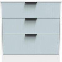 Welcome Furniture Ready Assembled Nashville 3 Drawer Deep Chest In Duck & White