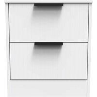 Welcome Furniture Ready Assembled Nashville 2 Drawer Bedside Cabinet In White Matt