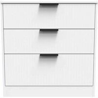 Welcome Furniture Ready Assembled Nashville 3 Drawer Deep Chest In White Matt