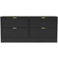 Welcome Furniture Ready Assembled Nashville 4 Drawer Bed Box In Deep Black & Black Matt