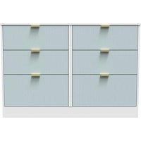 Welcome Furniture Ready Assembled Nashville 6 Drawer Midi Chest In Duck & White