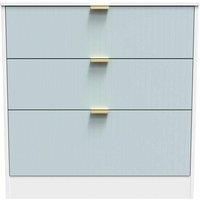 Welcome Furniture Ready Assembled Nashville 3 Drawer Deep Chest In Duck & White
