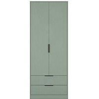 Welcome Furniture Ready Assembled Nashville Tall 2 Drawer Wardrobe In Reed Green