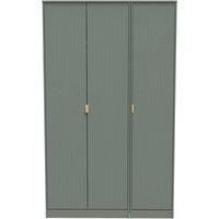 Welcome Furniture Ready Assembled Nashville Tall Triple Plain Wardrobe In Reed Green