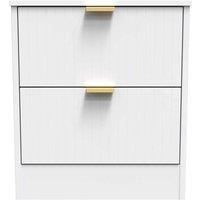 Welcome Furniture Ready Assembled Nashville 2 Drawer Bedside Cabinet In White Matt