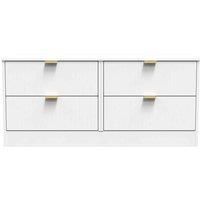 Welcome Furniture Ready Assembled Nashville 4 Drawer Bed Box In White Matt
