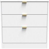 Welcome Furniture Ready Assembled Nashville 3 Drawer Deep Chest In White Matt