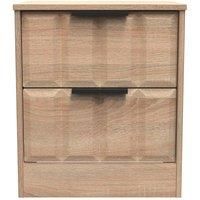 Welcome Furniture Ready Assembled New York 2 Drawer Bedside Cabinet In Bardolino Oak