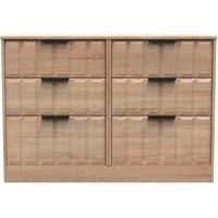 Welcome Furniture Ready Assembled New York 6 Drawer Midi Chest In Bardolino Oak
