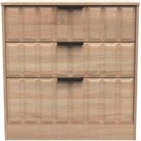 Welcome Furniture Ready Assembled New York 3 Drawer Deep Chest In Bardolino Oak