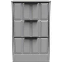 Welcome Furniture Ready Assembled New York 3 Drawer Bedside Cabinet In Dusk Grey