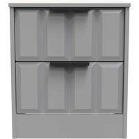 Welcome Furniture Ready Assembled New York 2 Drawer Bedside Cabinet In Dusk Grey