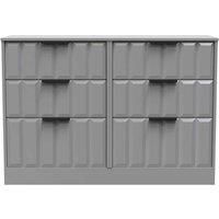 Welcome Furniture Ready Assembled New York 6 Drawer Midi Chest In Dusk Grey