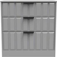 Welcome Furniture Ready Assembled New York 3 Drawer Deep Chest In Dusk Grey