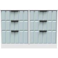 Welcome Furniture Ready Assembled New York 6 Drawer Midi Chest In Duck & White