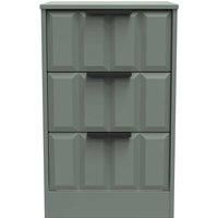 Welcome Furniture Ready Assembled New York 3 Drawer Bedside Cabinet In Reed Green
