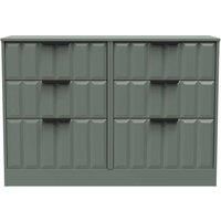 Welcome Furniture Ready Assembled New York 6 Drawer Midi Chest In Reed Green