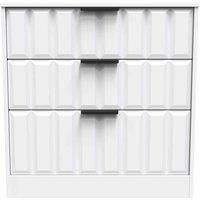Welcome Furniture Ready Assembled New York 3 Drawer Deep Chest In White Matt