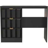 Welcome Furniture Ready Assembled New York Vanity In Deep Black & Black Matt