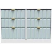 Welcome Furniture Ready Assembled New York 6 Drawer Midi Chest In Duck & White