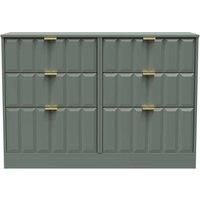 Welcome Furniture Ready Assembled New York 6 Drawer Midi Chest In Reed Green