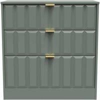 Welcome Furniture Ready Assembled New York 3 Drawer Deep Chest In Reed Green